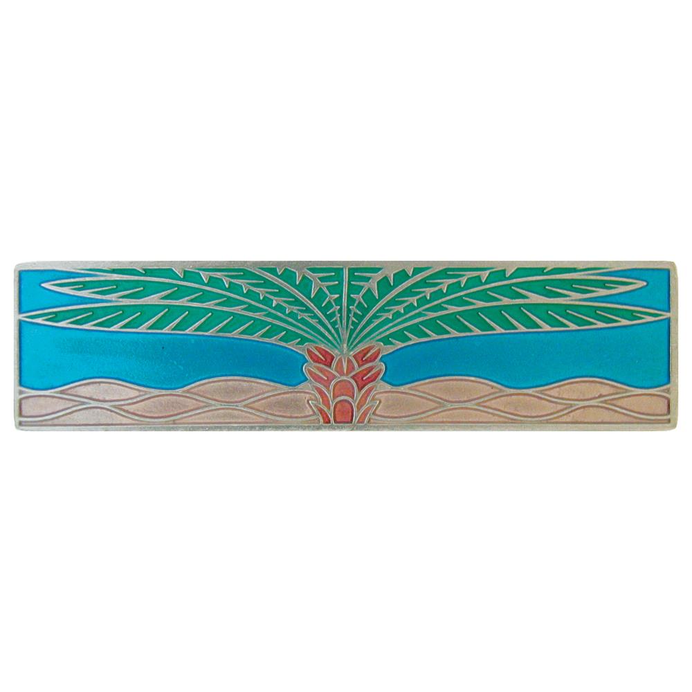 Notting Hill NHP-323-BP-A Royal Palm Pull Brilliant Pewter/Turquoise (Horizontal)